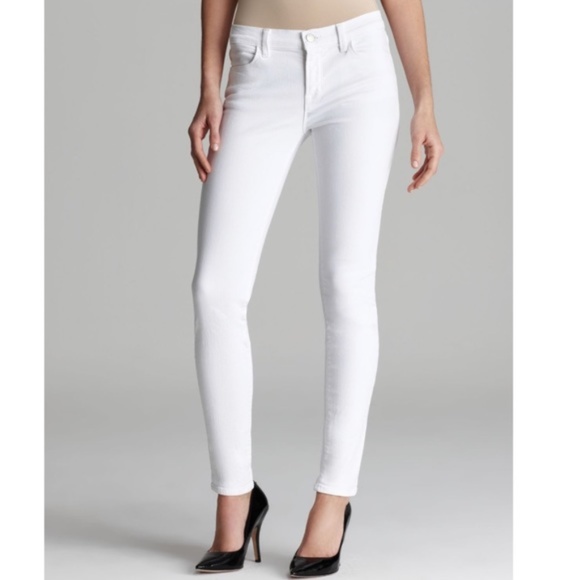 White Mid Rise J Brand Jeans - Picture 1 of 4